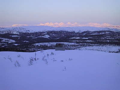View of the Okstindan mountains