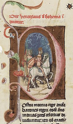 Chronicon Pictum, Hungarian, Hungary, King Wenceslaus, Wenceslaus III of Bohemia, riding, horse, nobleman, medieval, chronicle, book, illumination, illustration, history