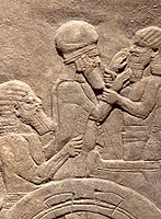 Ummanaldash, King of Elam being taken to Nineveh by the Assyrians 645-640 BCE.[8]