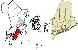 Location in Knox County and the state of Maine