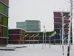 A view of MUSAC on a winter's day