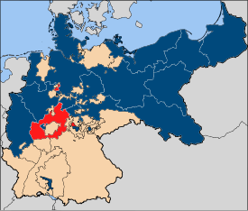 Rot: Lage der Provinz Hessen-Nassau