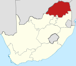 Map indicating the extent of Limpopo within the Republic of South Africa