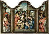 Triptych of the Adoration of the Magi, sold in 2007. Max height 59.5 cm (23.4 in)