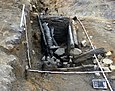 Ausgegrabener Schacht- und Stollenbau des mittelalterlichen Bergwerks im Alten Lager