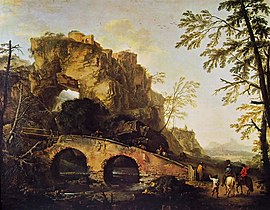 Landscape with a Bridge (1645–49), oil on canvas, 106 x 127 cm., Galleria Palatina