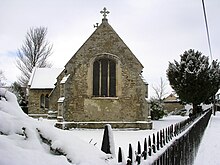 Saint Georges church from the south in January snow