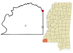 Location of Crosby, Mississippi