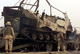 A USMC AAV destroyed near Nasiriyah in 2003