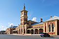 Railway station of Albury, New South Wales, Australia (1881).