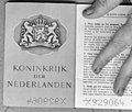 Inner cover page of a "zwarte vod" Dutch passport, issued in 1967