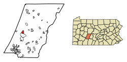 Location of Nanty Glo in Cambria County, Pennsylvania