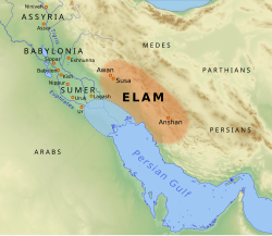 Map of the territory of Elam.