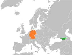 Map indicating locations of Georgia and Germany