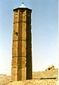 taken in ghazni, july 2001. one of two minarets, built several hundred meters appart, they are the only remains of a twelfth centry mosque.