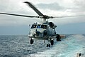 An SH-60B approaches the deck of the USS Curts for recovery following a mission supporting OIF