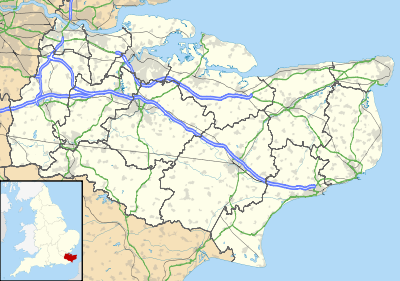 map showing relevant locations in Kent
