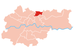 Location of Mistrzejowice within Kraków