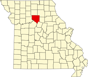 Map of Missouri highlighting Chariton County