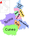 Today's Administrative Piedmont in Italy