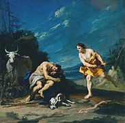 Mercury about to Kill Argus Having Lulled Him to Sleep by Jacopo Amigoni (1730-1732)