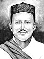 Portrait of Motiram Bhatta in a birke topi