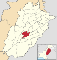 Karte von Pakistan, Position von Distrikt Khanewal hervorgehoben