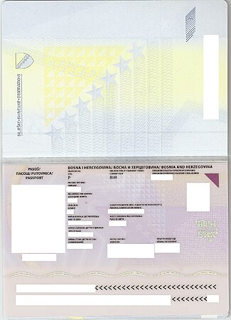 Data Page of a contemporary Bosnia and Herzegovina biometric passport