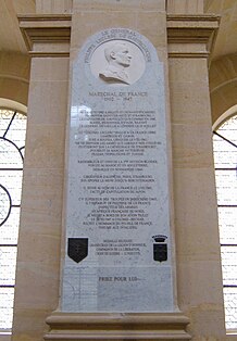 Memorial plaque in Les Invalides, in Paris