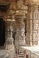 Gadag architectural style: Ornate pillars at Sarasvati Temple, Trikuteshwara temple complex at Gadag