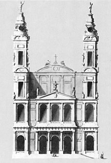 Design with a third order by Servandoni (1752)