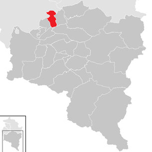 Lage der Gemeinde St. Gerold im Bezirk Bludenz (anklickbare Karte)