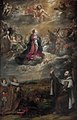 The painting of Our Lady interceding at Holy Trinity for the victory of the Catholic army at the Battle of White Mountain by Anton Stevens from the main altar at the Church of Our Lady of Victory at the Lesser Quarter of Prague from 1641