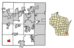 Location of Eagle in Waukesha County, Wisconsin.