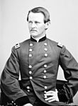 Old picture of mostly clean-shaven American Civil War general with no hat