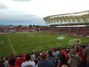 Das Stadion nach einem 1:0-Sieg im Spiel von Real Salt Lake gegen Chivas USA (2008)