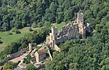 Luftbild der Burg Rötteln in Lörrach von Südosten