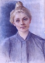 Portrait of Aalberg by Amélie Lundahl in 1890