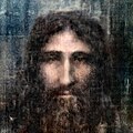 Artist's impression of the face on the shroud of Turin which perhaps records the image of the historical Jesus of Nazareth