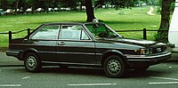 1981 Audi 4000: US-spec 2-door version, shown by the headlamp configuration and large bumpers