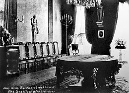 Speisesaal und Gesellschaftszimmer um 1890