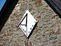 Close-up of the sundial on Llanfihangel-y-Creuddyn church.