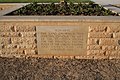 El Alamein Commonwealth cemetery plaque – 1939-1945 – The land on which this cemetery stands is the gift of the Egyptian people for the perpetual resting place of the sailors, soldiers and airmen who are honoured here.