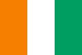 The flag of Ivory Coast, a simple vertical triband.