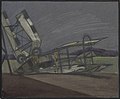 Frank Johnston: C Flight Machine Cracked on Hangar (1918)