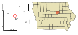 Location of Holland, Iowa