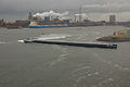 Self-propelled barge in the port of IJmuiden, Netherlands