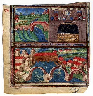 The capitouls of the year 1516-1517 and the bridges of Montaudran, Tounis (under construction), and the weighing house, by Mathieu Cochin.