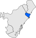 Location of the municipality of Sant Adrià de Besòs within the comarca of Barcelonès highlighted in blue.