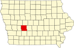 State map highlighting Guthrie County